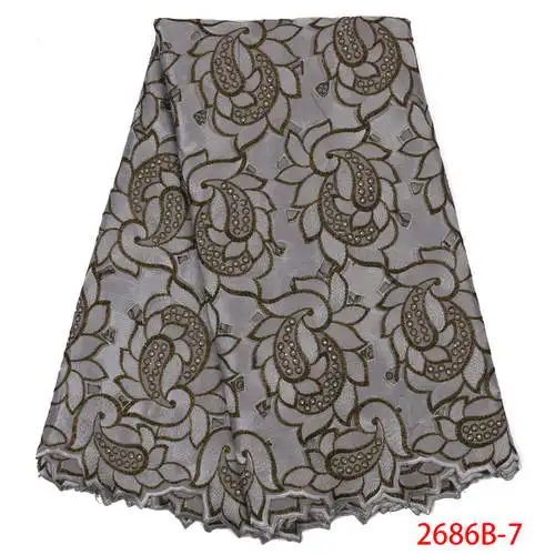 Picture - 7 Latest High Quality Swiss Voile Laces Switzerland Cotton African Dry Cotton Lace Fabric Nigerian Voile Lace Fabric NA2686B-1 - Цвет: Picture - 7