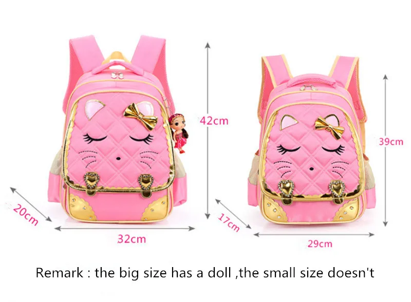 2016 Девочки Школьные Сумки Детей Рюкзак Первичной Ортопедические Bookbag Принцесса
