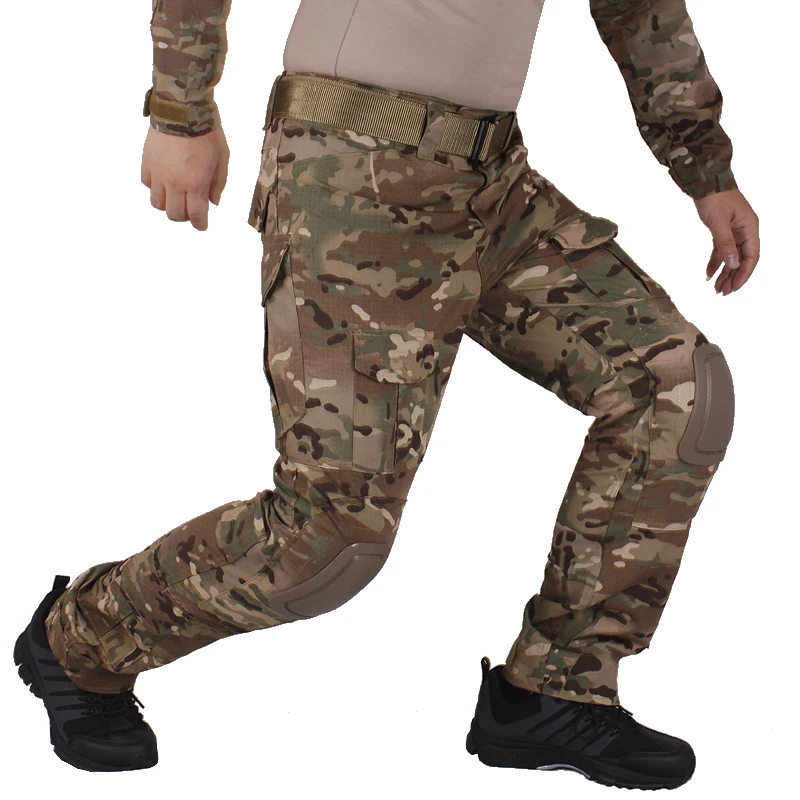 Охотничьи камуфляжные штаны tactische Broek Multicam MC broek en kniebeschermers военная игра косплей униформа
