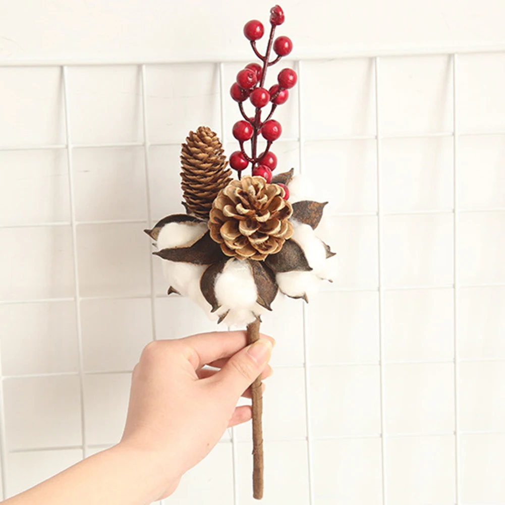 1 шт. искусственный капок натуральный сушеный цветок ветка из хлопка свадебное