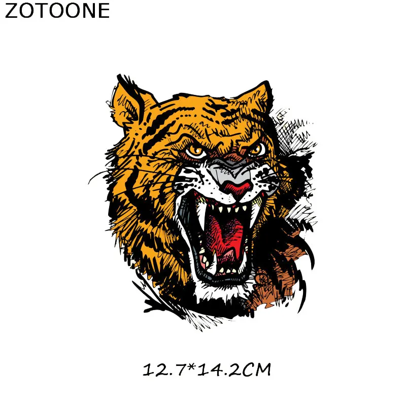 Термопатчи ZOTOONE Tiger для одежды термотрансферные наклейки аксессуары|Заплатки| |