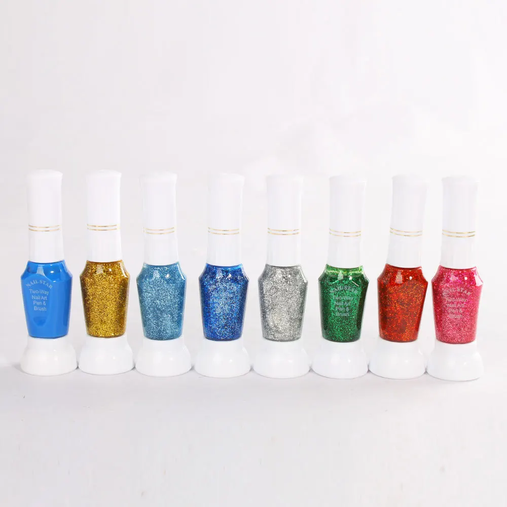 24 цвета двухсторонняя ручка для ногтей и щетка УФ-гель красоты Бесплатная