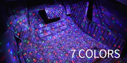 7 Colors Tak Wai Lee, 4 шт., USB светодиодный светильник для автомобильного сиденья, атмосферный Звездный светильник, RGB полоска, светильник для стайлинга, голосовой пульт, CTRL, интерьерная лампа - Испускаемый цвет: 7 Colors