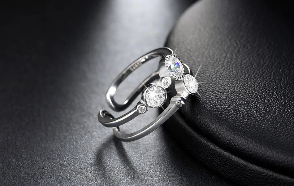 ORSA JEWELS натуральная 925 пробы серебряные свадебные комплекты Регулируемая палец кольца для Для женщин с AAA циркон вечерние украшения подарок OSR20