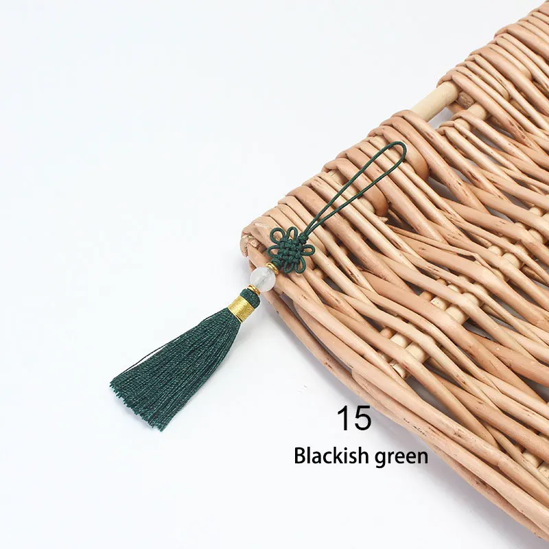 Blackish green 5 см китайский узел кисточкой кулон ремесла украшение дома ключ кисточки для шелка кисточки китайские Характеристики подарок украшения - Цвет: Blackish green