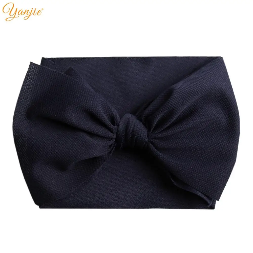 7 inch bow-navy 7 дюймовая повязка на голову с большим бантом для девочек, г., однотонные большие банты для волос, эластичные тюрбан, повязка на голову, детский топ с бантом, повязка на голову, аксессуары для волос - Цвет: 7 inch bow-navy