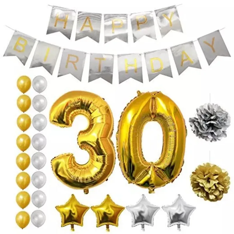 Воздушные шары с надписью Happy Birthday украшение для дня рождения 2019 | Дом и сад