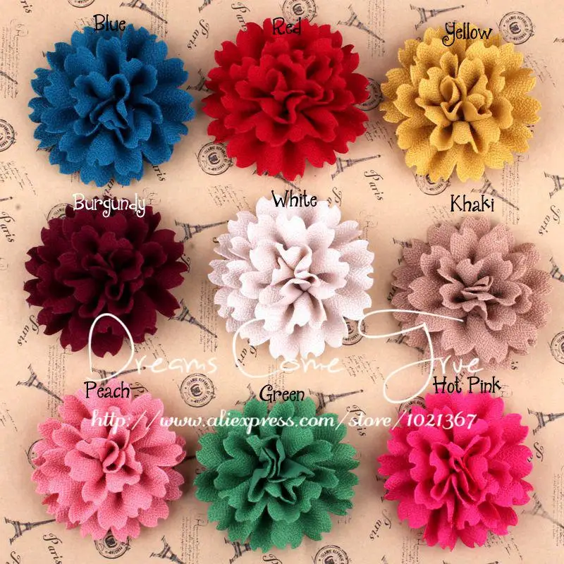

50pcs/lot 9CM 9Colors Fashion Newborn Lovely Vintage Winter Chic Soft DIY Fabric Flower Accessories For Christmas Day Decoration