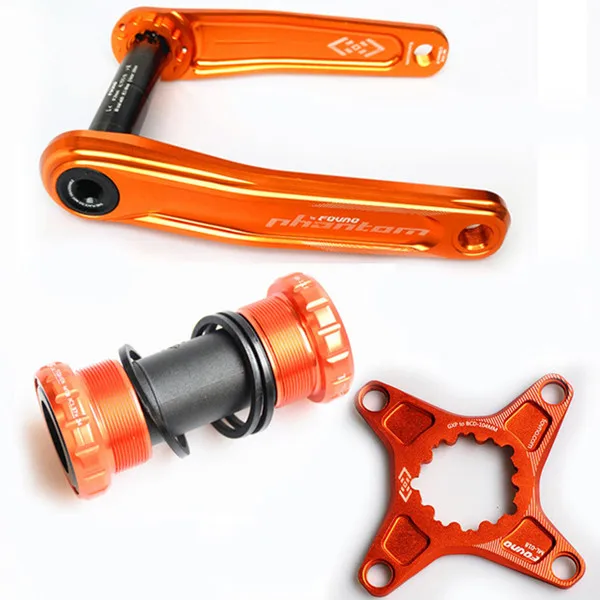 Orange Fovno GXP велосипедный шатун MountainMTB велосипед диаметра окружности болтов(алюминиевый сплав шатунный палец для велосипеда из алюминиевого сплава Кривошип велосипеда запчасти - Цвет: Orange