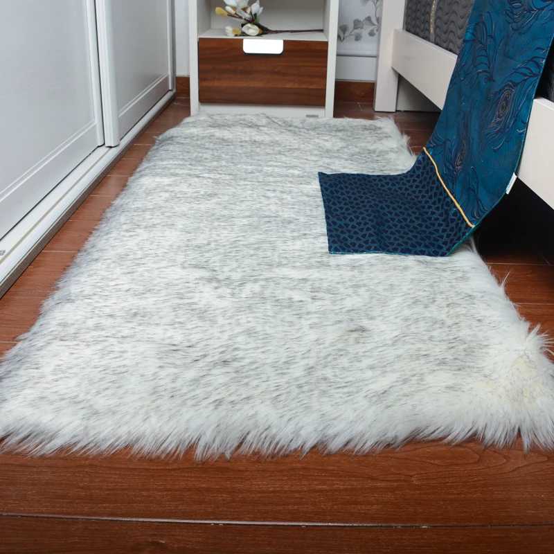 Imitation wool rug simple modern plush bed front bedside blanket light luxury mat fashion fur carpet Customized multiple sizes | Дом и сад