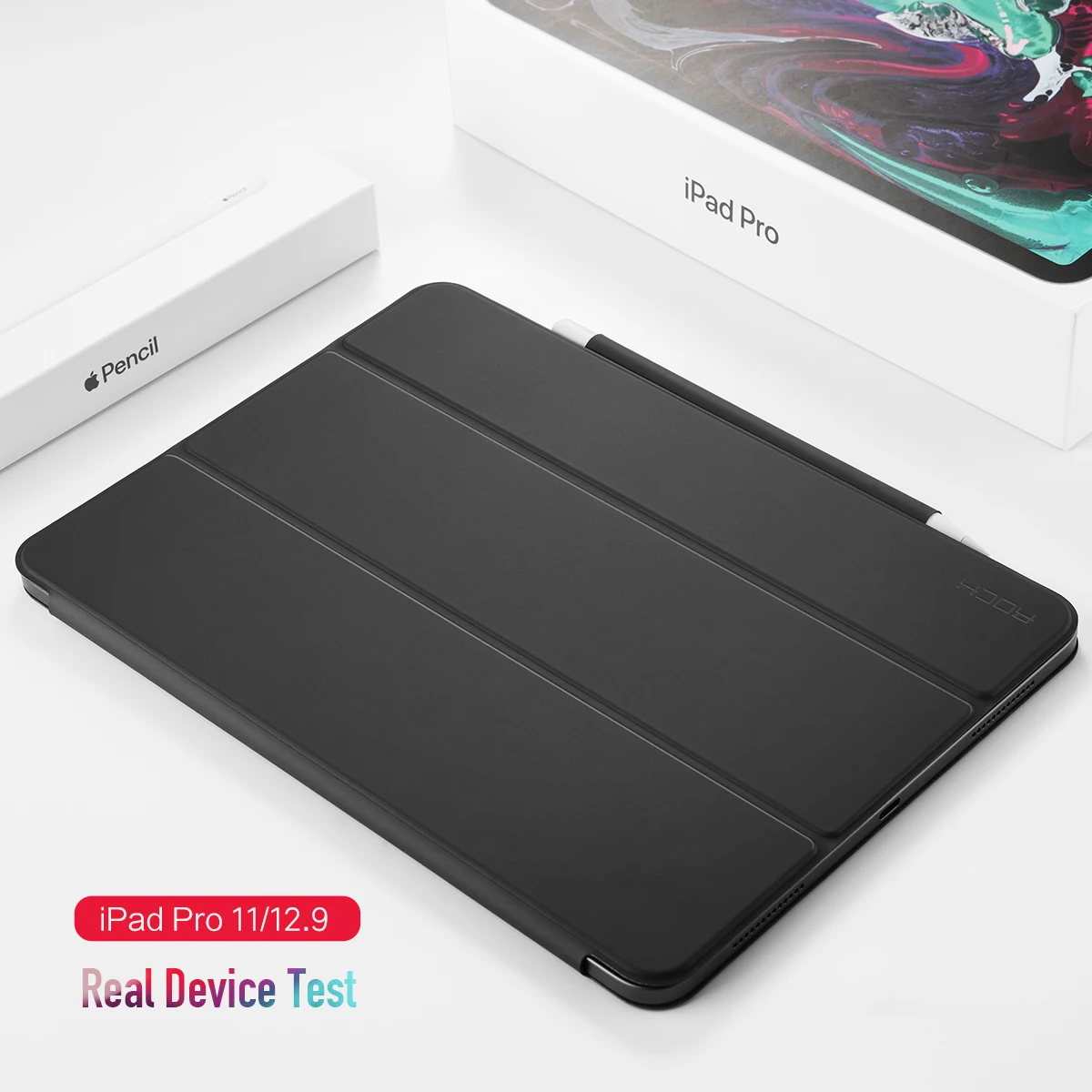 Чехол для iPad Pro 11 с держателем карандаша из искусственной кожи, умный чехол с подставкой ROCK Auto Sleep, Магнитный чехол для iPad Pro 12,", чехол для планшета
