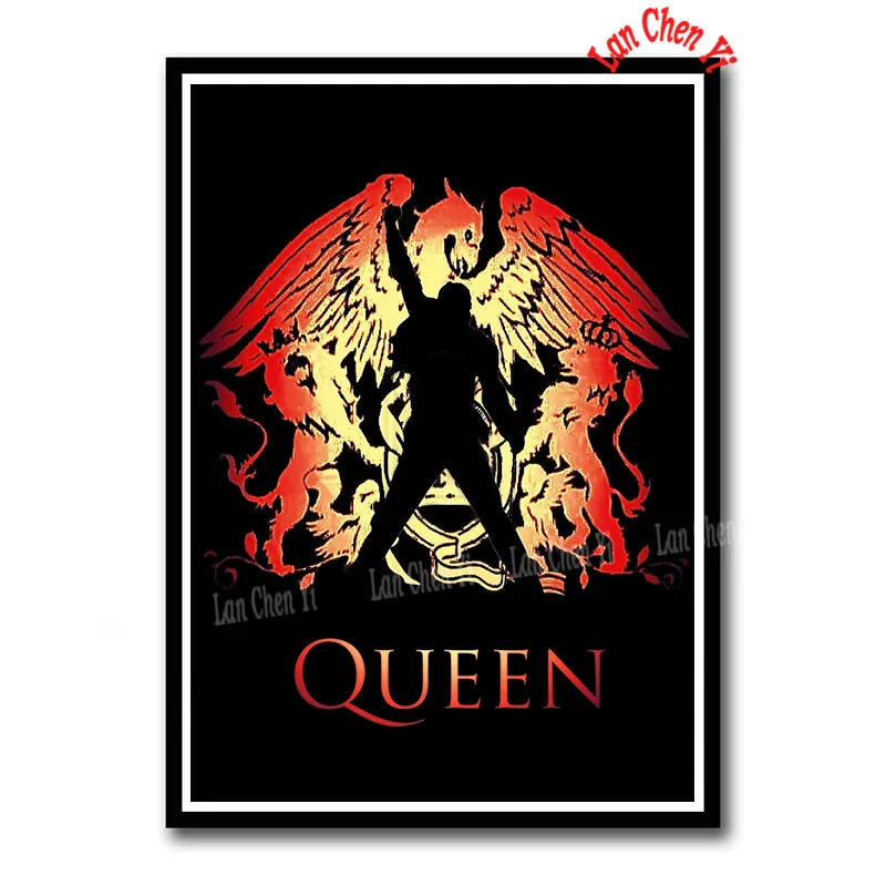 Queen Rock band бумажные плакаты с покрытием, домашний Декор, живопись, настенные Стикеры, бумажные плакаты 42*30 см - Цвет: Черный