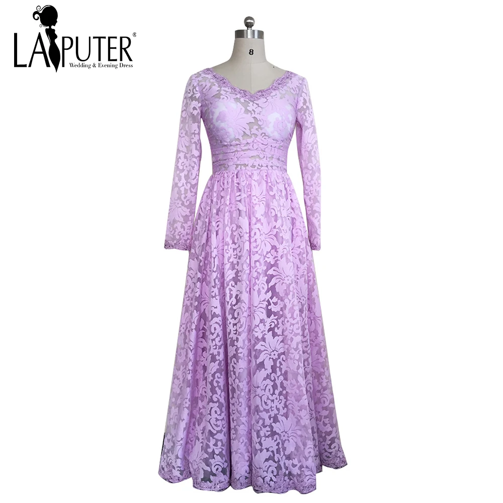 Лидер продаж дешевые сиреневый фиолетовый Кружево сексуальная одежда с длинным