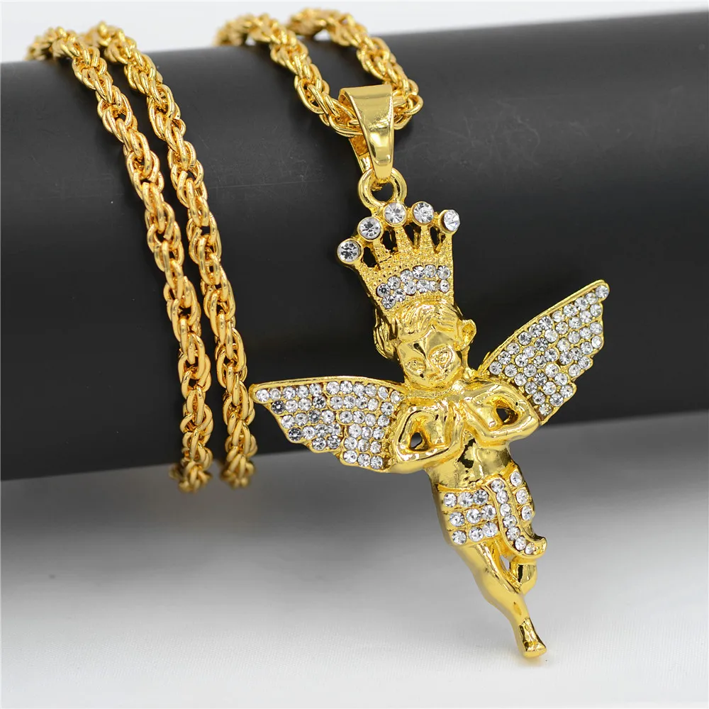 Uodesign мужское ожерелье с подвеской в стиле хип-хоп со льдом из горного хрусталя