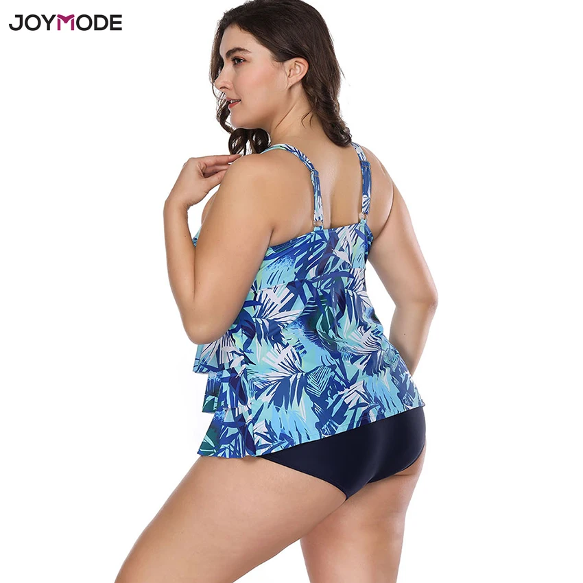 JOYMODE бикини из двух частей, одежда для плавания большого размера плюс 4XL, женский толстый купальник, танкини, купальный костюм, купальный костюм, бикини