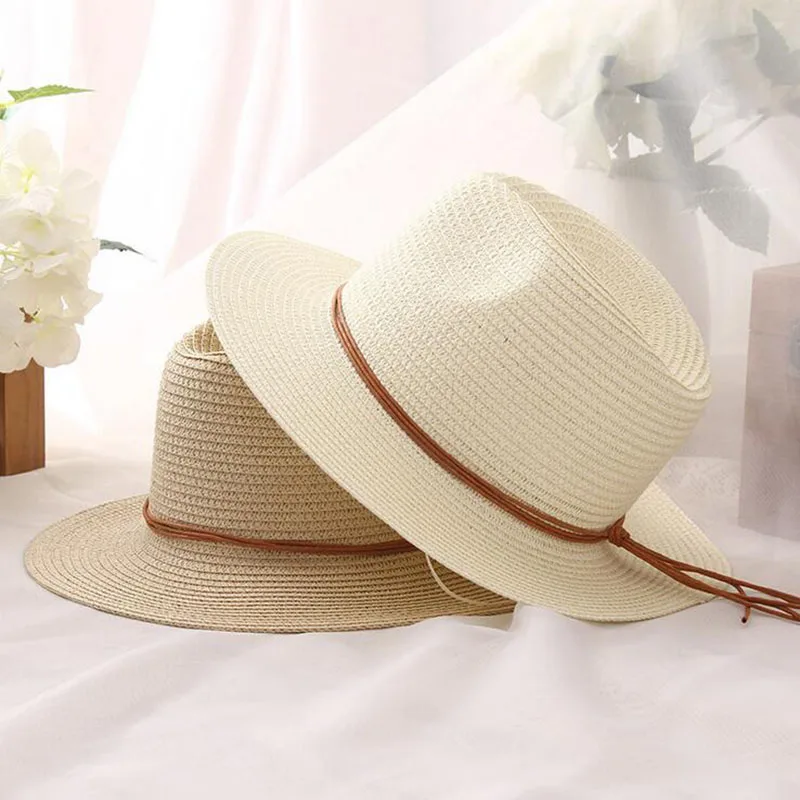 Для женщин летние соломенные Защита от Солнца шляпа Boho Beach Широкими Полями Фетровая шляпа Защита от Солнца шляпа Трилби панаме Бандитский сомбреро мужчин Кепки