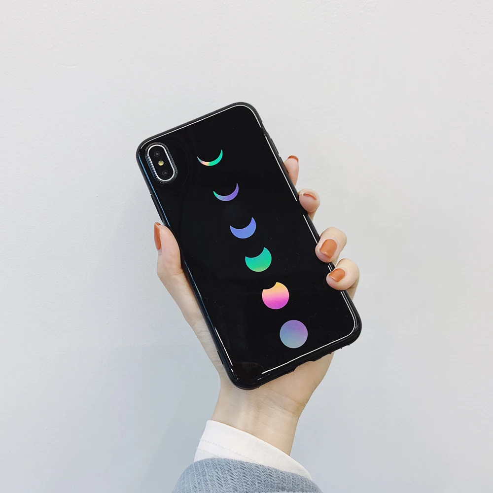 Роскошный чехол для телефона с лазерным затмением Луны iphone11 11Pro Max 8 Plus 6S 7 X XR XS