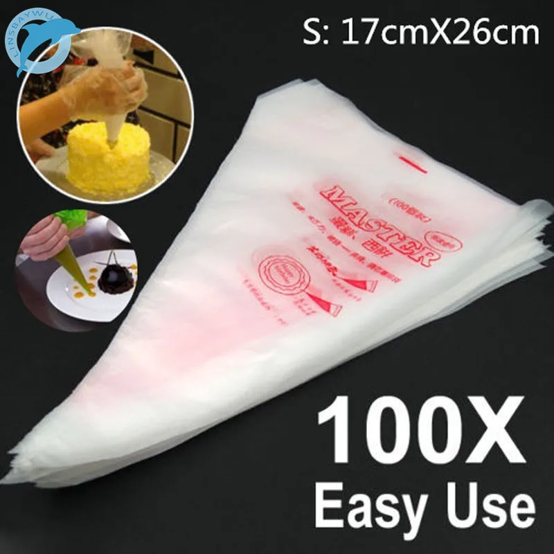 LINSBAYWU 100 шт. маленькие Размеры Одноразовые кондитерский мешок Fondant (сахарная) торт