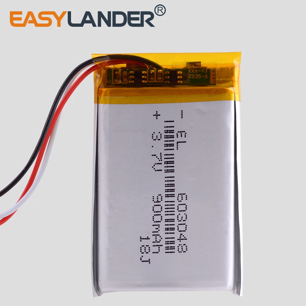 3 линии 7 V 900mAH 603048 PLIB (полимерный литий ионный/литий ионный аккумулятор) для dvr mp5 GPS