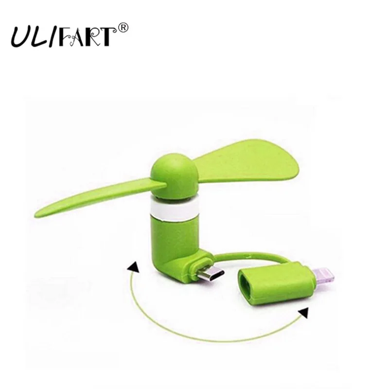 ULIFART новый милый Micro USB вентилятор 2 в 1 OTG удобные вееры для Samsung LG Xiaomi HTC Iphone летние
