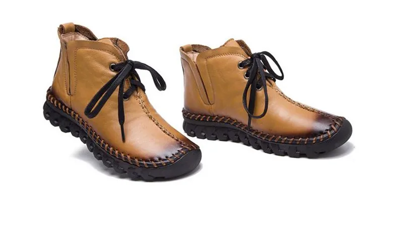 TIMETANG Chaussure; коллекция года; женские зимние ботинки; женская зимняя обувь с натуральным мехом; женские теплые зимние ботильоны ручной работы из натуральной кожи