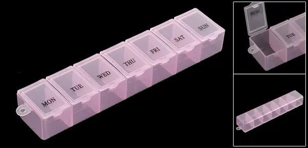 Uxcell Пластик еженедельно 7 Дней Pill Box Планшеты капсулы держатель Контейнер чехол
