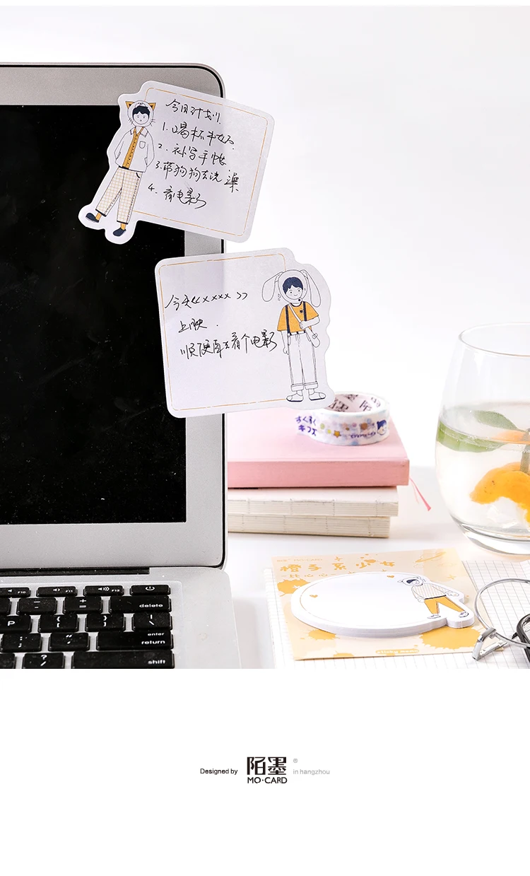 Креативная оранжевая девушка Блокнот N Times Sticky Notes Escolar Papelaria школьные принадлежности наклейка-закладка