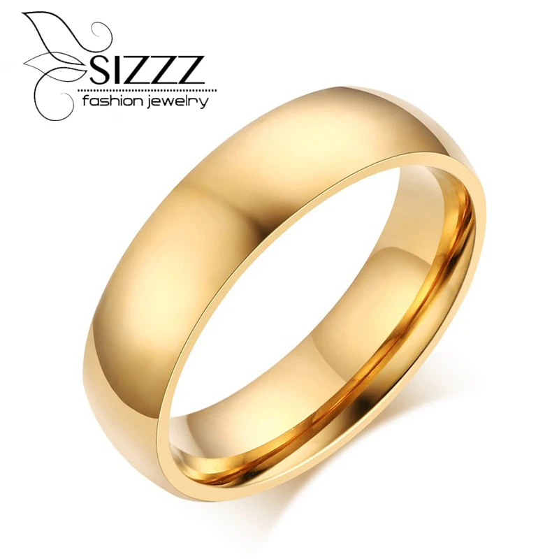 Сизз Промоушн Классическое обручальное кольцо для мужчин / женщин Золото Голубое Серебро Покрыто сталью нержавеющей металл.