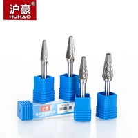 huhao 1pc 6mm shank tungsten steel cutter metal grinding carving rotary file cylindrical router bit for metal polishing l type