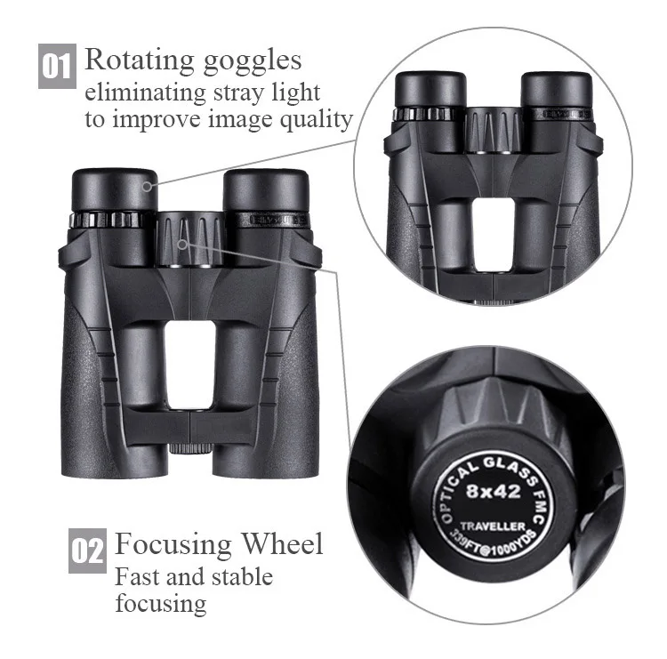 Мощный телескоп ночного видения бинокль зум 10X42 HD оптический spyglass для birdwatch туризма Снайпер Охота Зрительная труба
