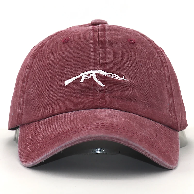 women men Fashion Gun embroidery dad hat cotton washed baseball cap adjustable snapback sports hats hip hop caps summer spring | Аксессуары