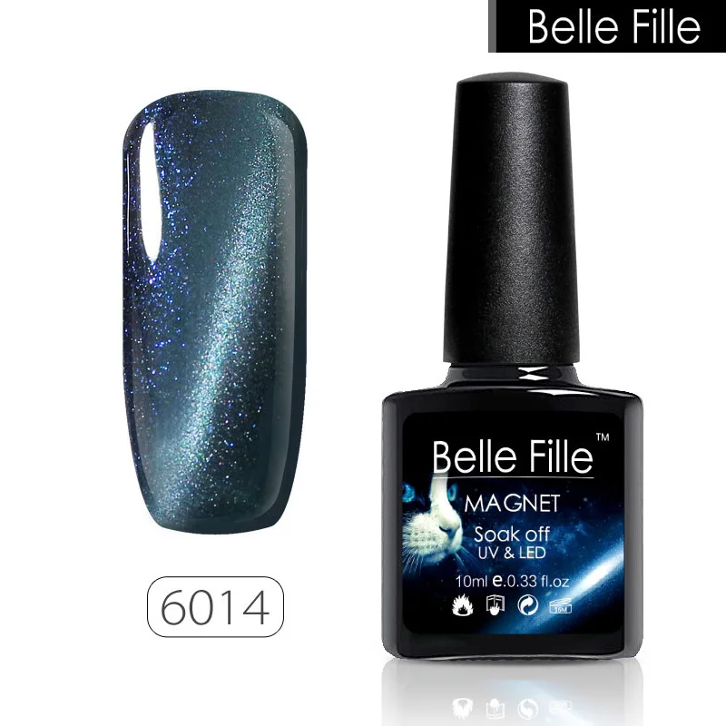 Belle FILLE Cat Eye Gel Лаки для ногтей uv гель 3D с сияющими блестками сапфир Цвет маникюр |