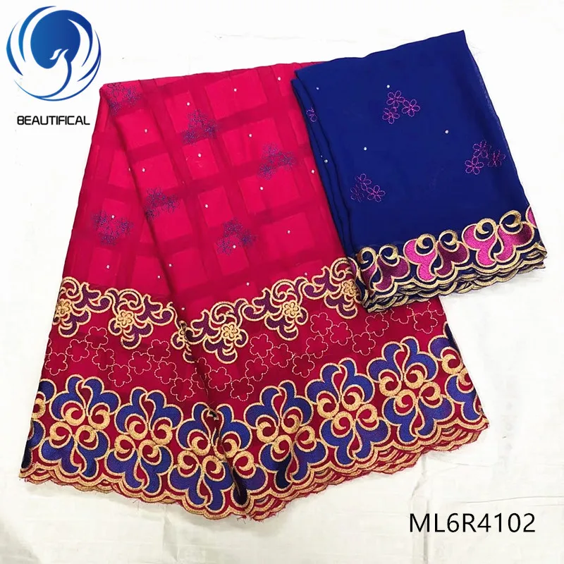 BEAUTIFICAL cotton nigerian lace fabrics for dress 2019 New embroidery swiss voile fabric 7yards ML6R41 | Дом и сад