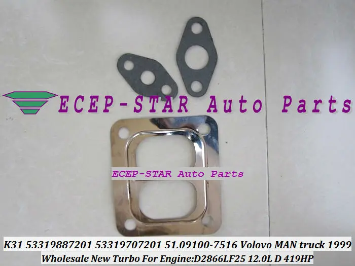 Турбокомпрессор K31 7201 53319887201 53319707201 51 09100 7516 для грузовиков Volvo D2866LF25 1999 12.0L D 419HP|truck