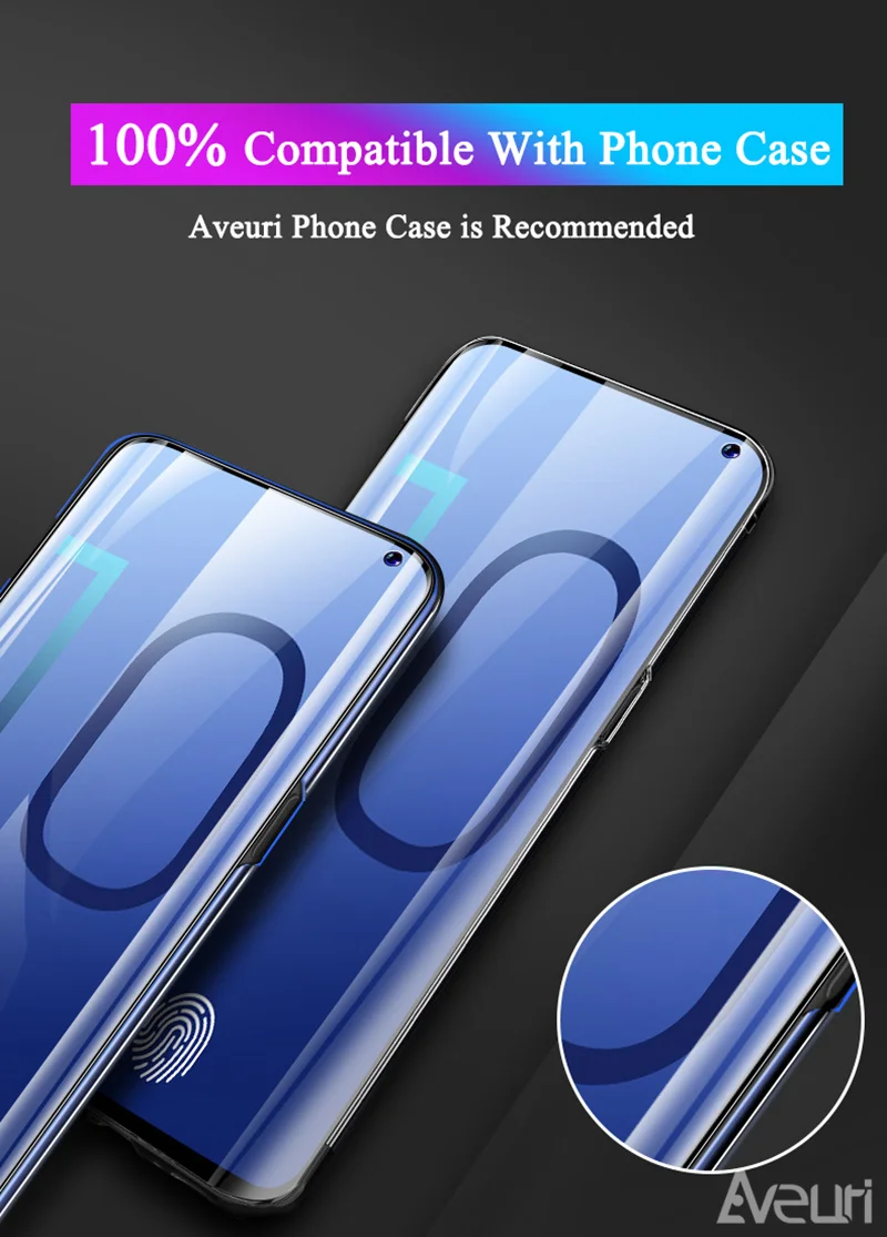 Aveuri ультрафиолетового света Стекло для samsung Galaxy S10 плюс S10+ S10E закаленное Стекло для samsung S8 S9 плюс Поддержка разблокировка отпечатком пальца