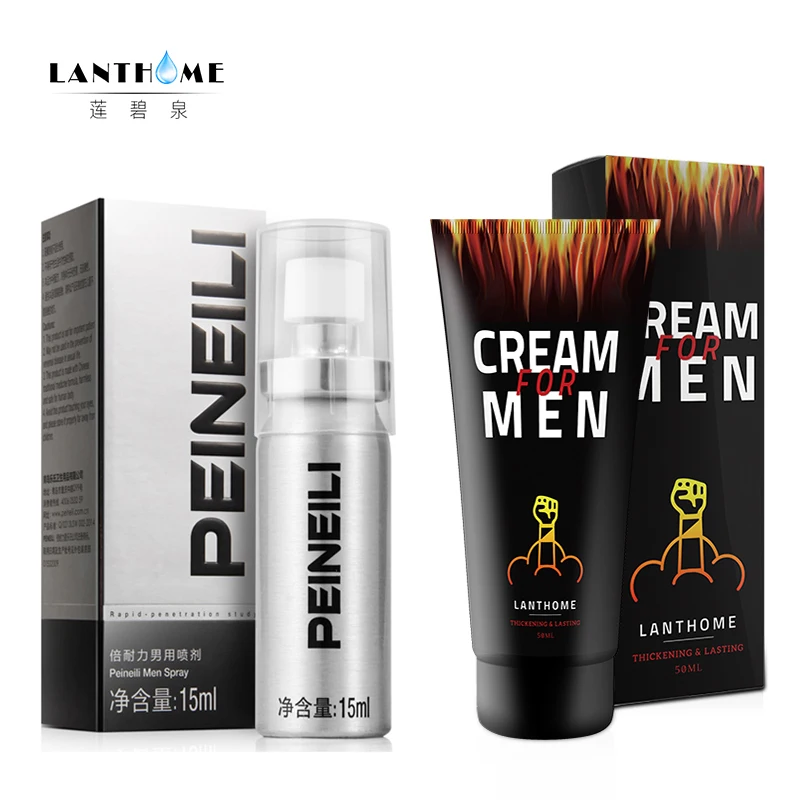 Lanthome Herbal Penis Enlargement Cream Big Dick Viagra for Men Pills + Penile Erection Spray Male Delay Lasting 60 Minutes | Красота и