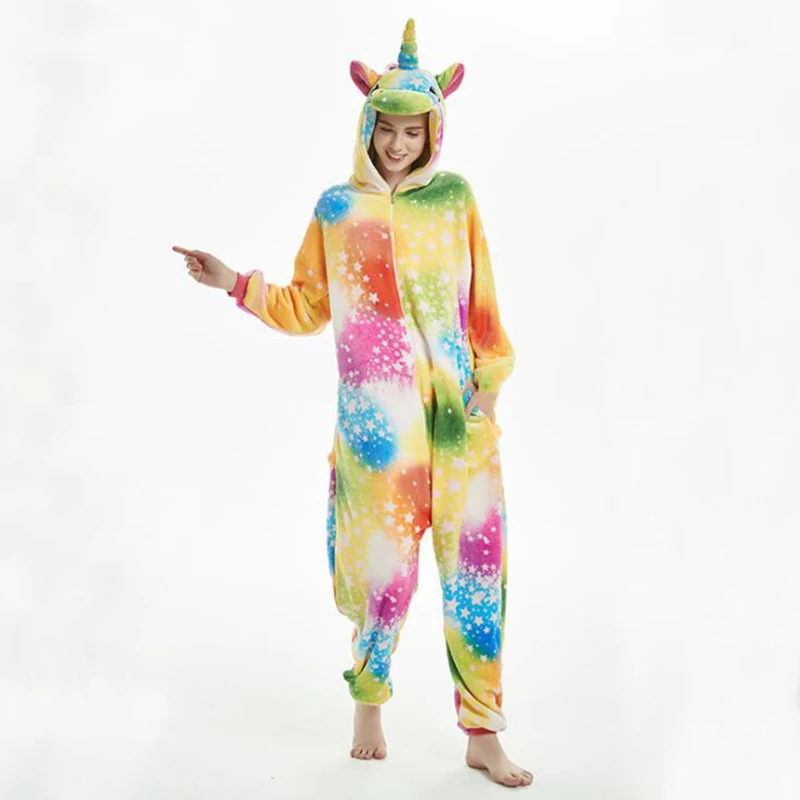 Animals Kigurumi Unicorn Costume Adult Girl Onesies Flannel Animal Lion Women Men Anime Jumpsuit Disguise Onepiece Suit