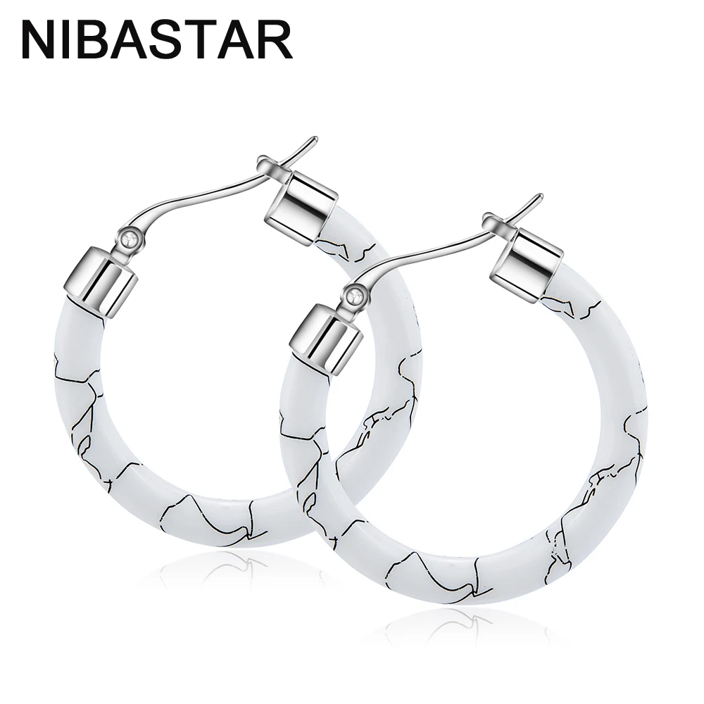 Женские богемные серьги кольца из нержавеющей стали большие круглые с печатью