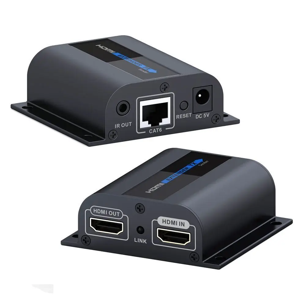 HDMI удлинитель LKV372Pro 1080P с разъемом CAT6 и ИК ретранслятором через Ethernet Cat5e/6 до 50