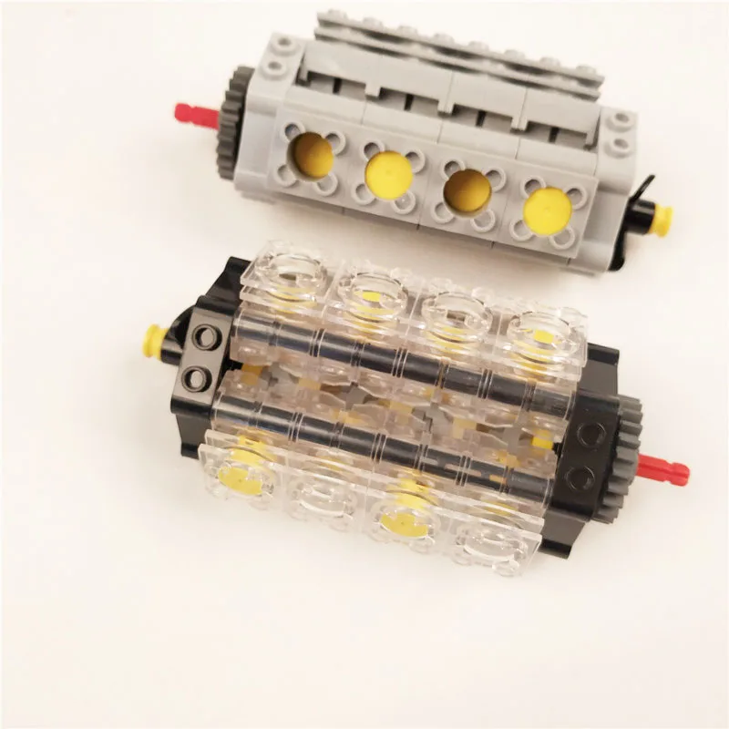 Новый прозрачный двигатель MOC Brick V8 цилиндрические блоки для втулки двигателя