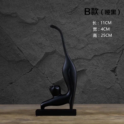 Креативная Статуэтка из смолы lucky cat, винтажная статуя, домашний декор, ремесла, украшения комнаты, предметы, элегантные фигурки животных из смолы - Цвет: C