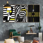 Абстрактная Настенная картина в полоску Скандинавская Картина на холсте Zebra, черно-белая художественная картина, домашний декор, постер, декор для гостиной и спальни