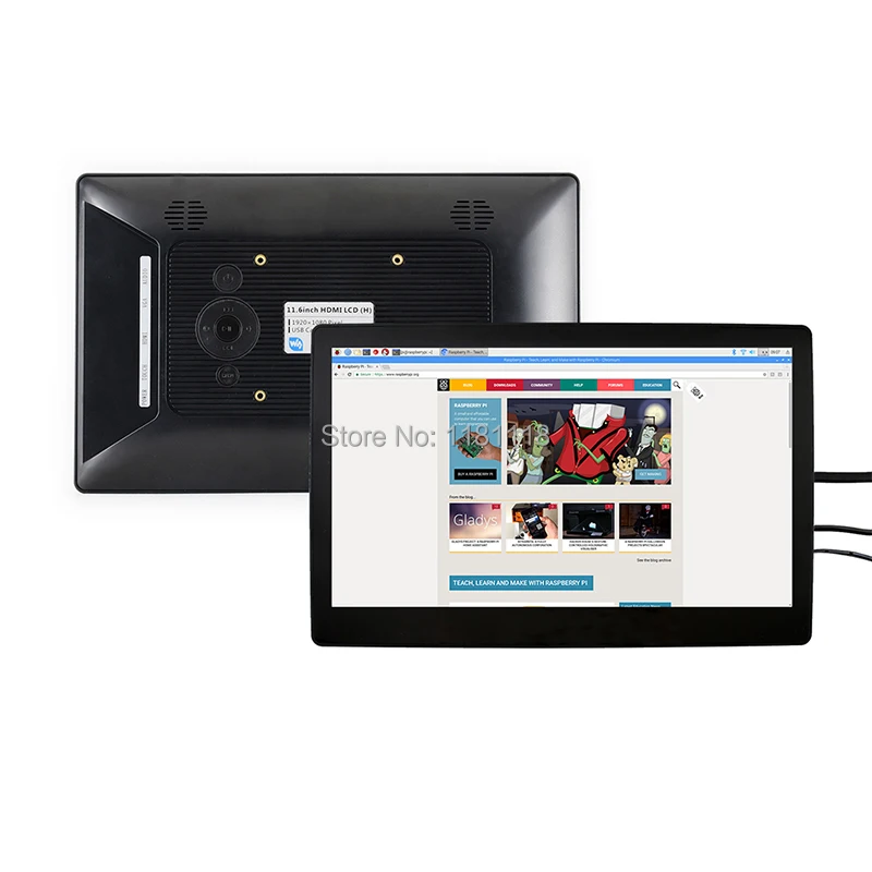 Raspberry Pi 11,6 дюймов lcd 11,6 дюймов USB емкостный сенсорный экран HDMI VGA дисплей для компьютера мини ПК Регулируемый 1920x1080HD