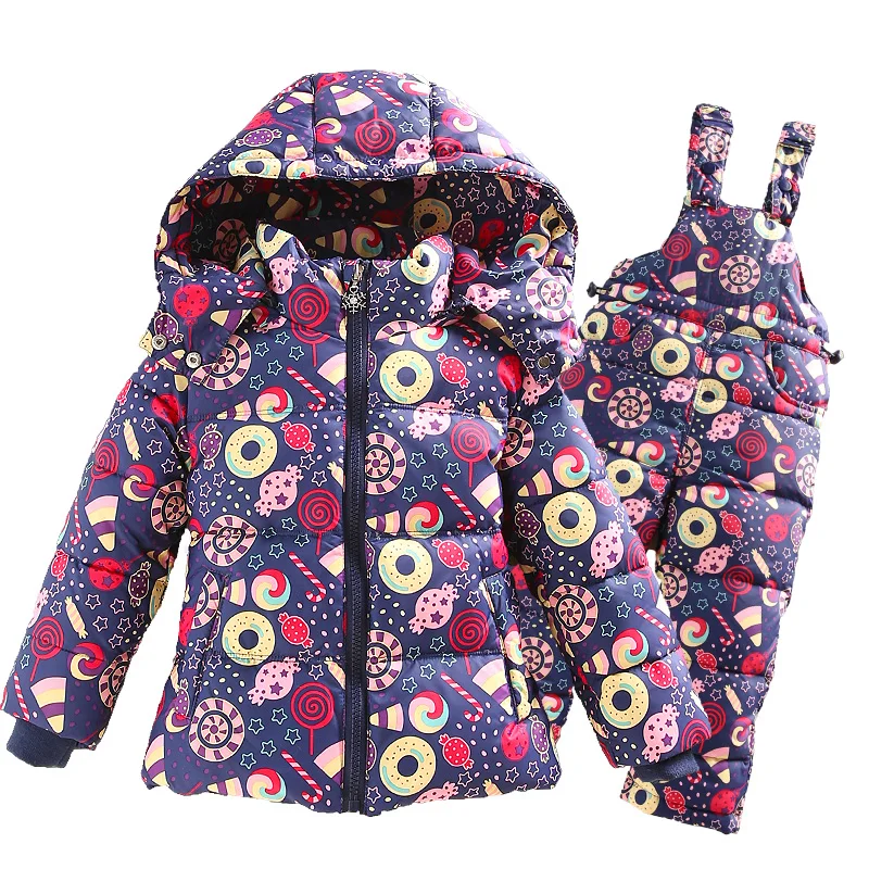 2018 зимний детский комплект одежды лыжный костюм комбинезон модное пуховое