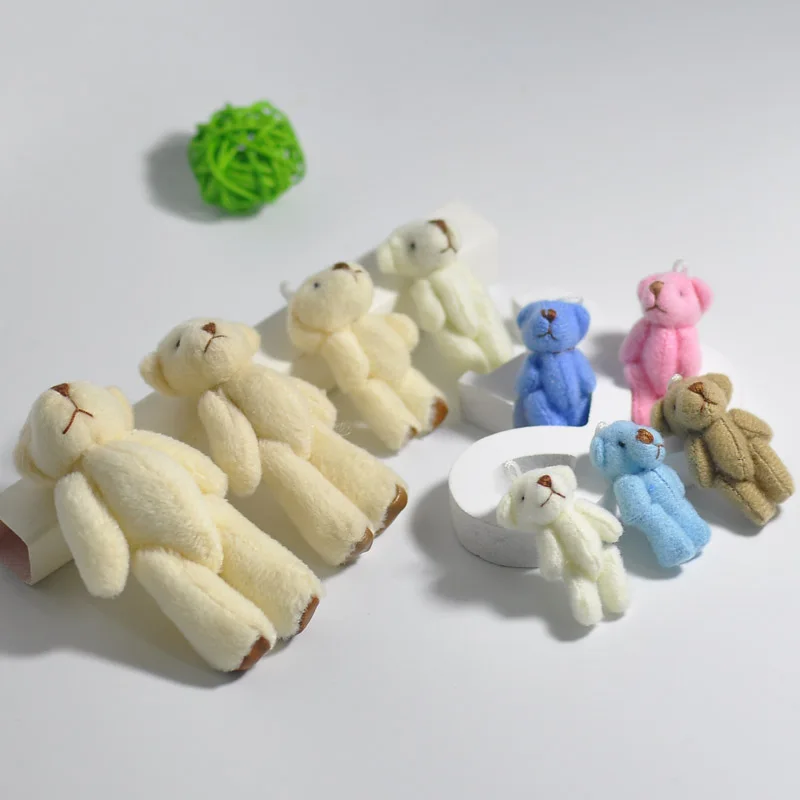 Новая деталь 10 шт./лот мини Мягкий шарнирный медведь Тедди длинные шерстяные