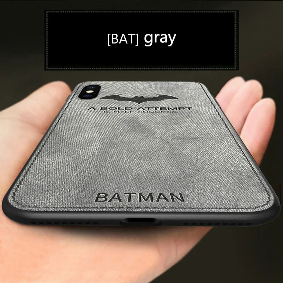 BAT Gray Силиконовая ткань летучая мышь ткань Чехлы с оленями для iphone 11 Pro max XR X XS чехол для телефона для iphone 7 8 plus кожа ТПУ задняя крышка coque - Цвет: BAT Gray