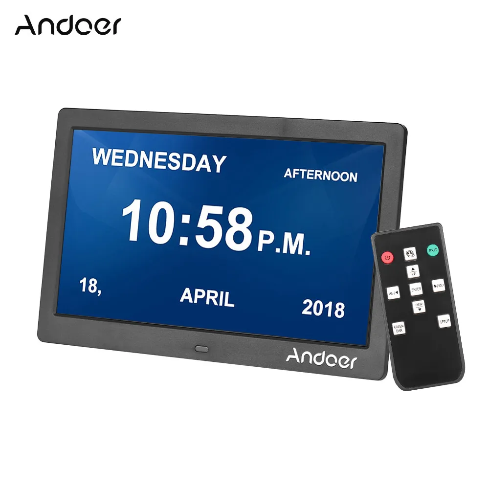 Цифровая фоторамка Andoer 10 дюймов 1024*600 Ips Поддержка настройки времени музыка фото