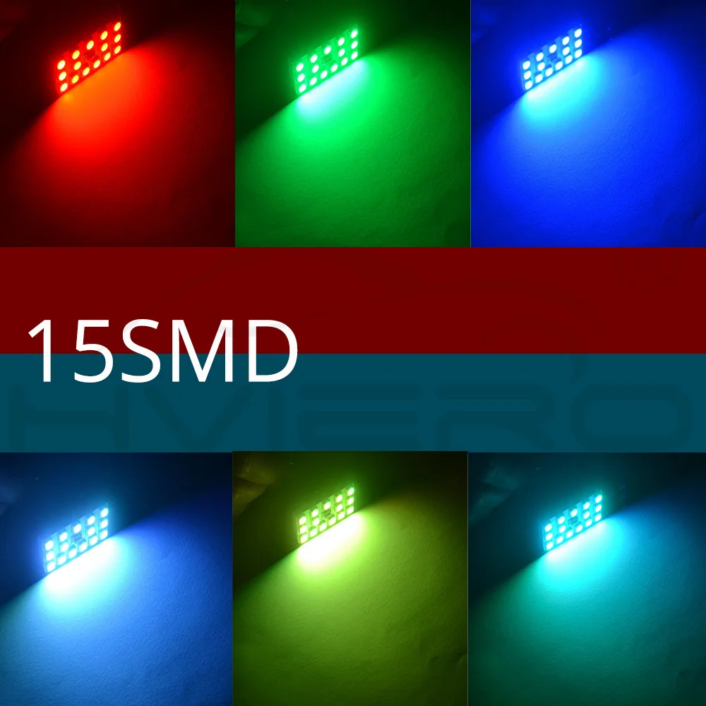 2X T10 5050 12SMD 15Smd 24smd пульт дистанционного управления Rgb Светодиодная панель для автомобиля интерьер Авто свет чтение купол фестон BA9S адаптер DC 12 В
