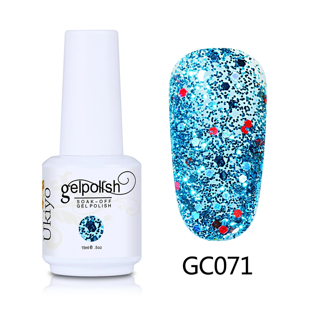 GC071 Ukiyo 15 мл гель для ногтей с блёстками лак отмачиваемый гель лак алмазные ногти Эмаль Лак Vernis Полупостоянный гель лак - Цвет: GC071