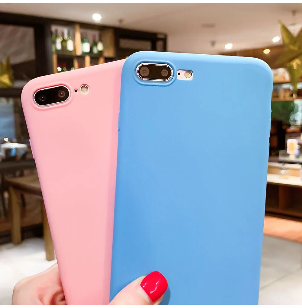 Чехол конфетного цвета для iPhone XS Max XR X 7 8 6 S Plus SE 5S 5 чехол силиконовый из ТПУ Xiaomi Redmi